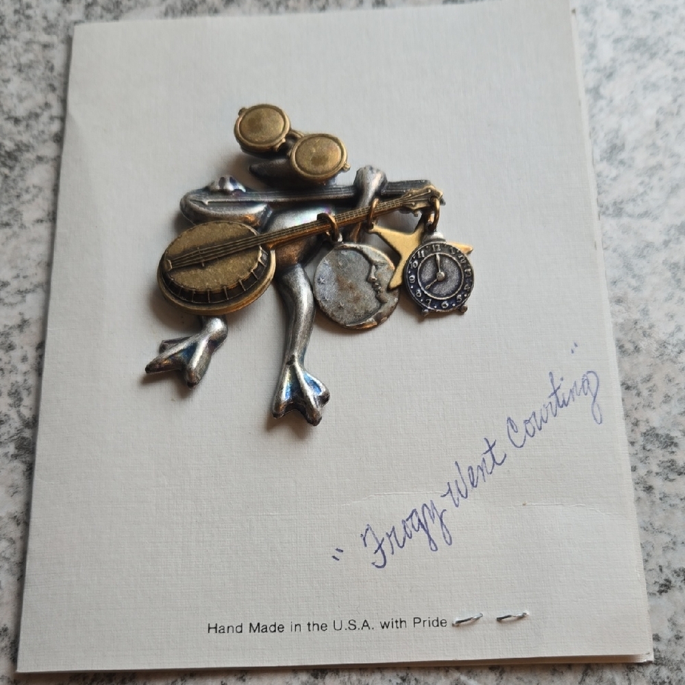 Vintage Frog Wall Decor with Gold and Silver Accents